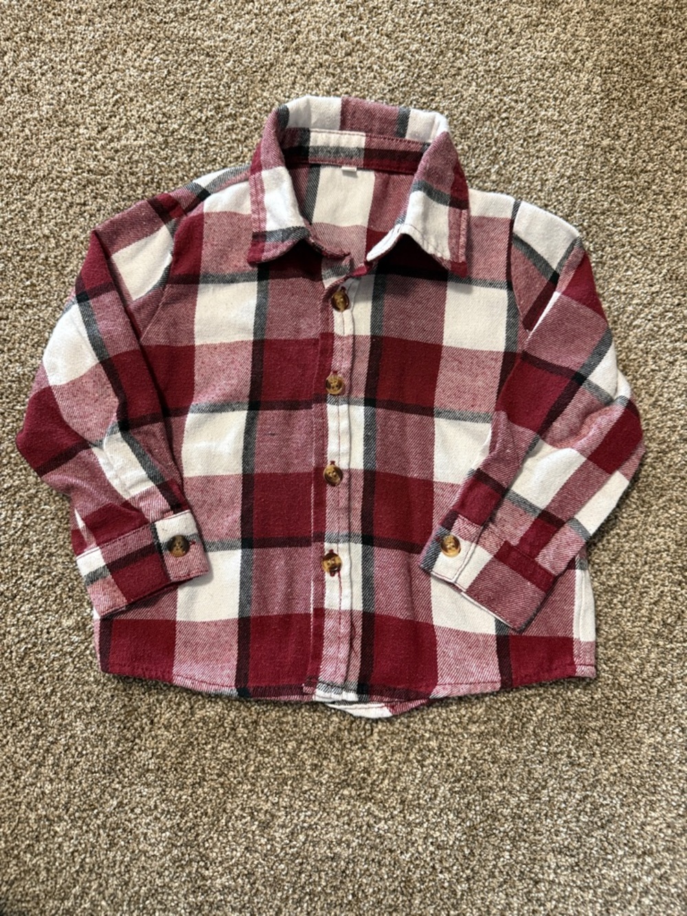 Kids Red Plaid Button-Up Shirt Jacket